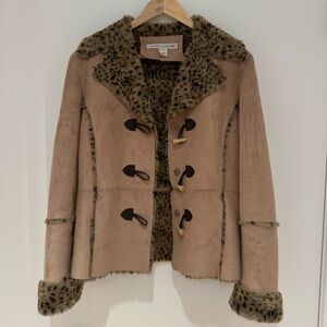 Faux suede and fur jacket, size S